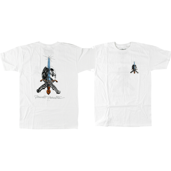 POWELL PERALTA SKULL & SWORD SS XXL-T SHIRT WHITE | THE EMG OUTLET